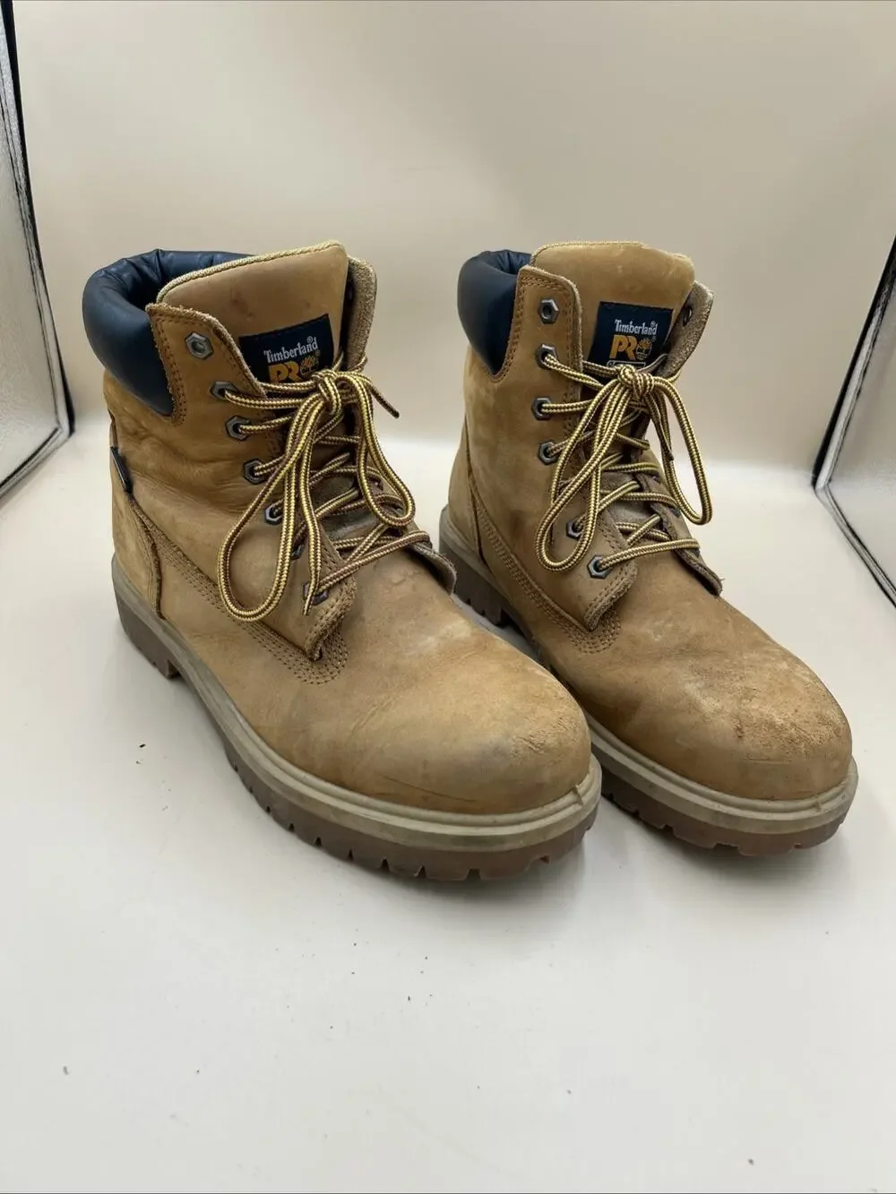 Timberland Pro Boots Mens Size 10W Direct Attach Soft Toe Work Wheat Nubuck